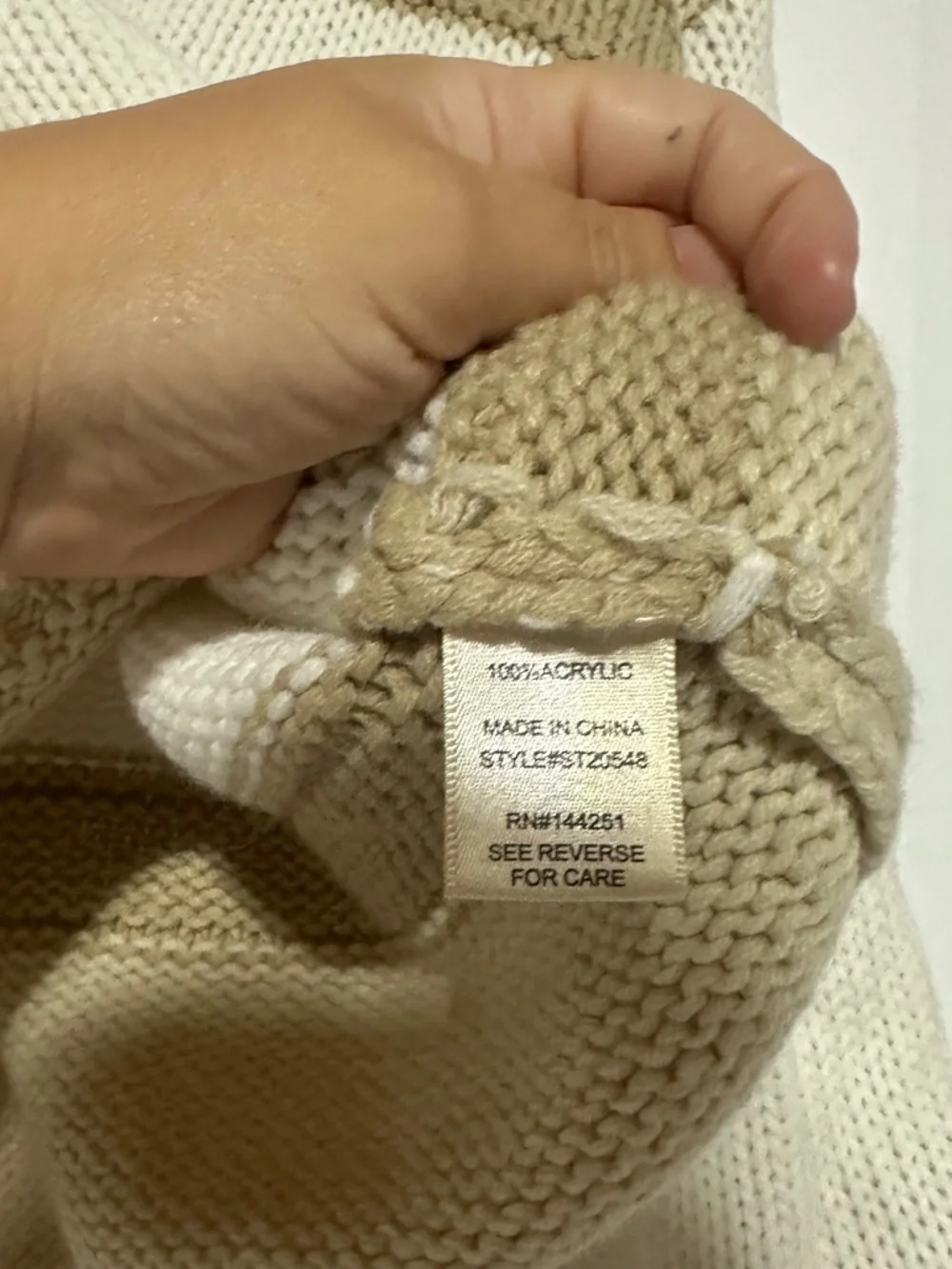 Sincerely Jules Cozy Striped V-Neck Sweater in Cream and Tan